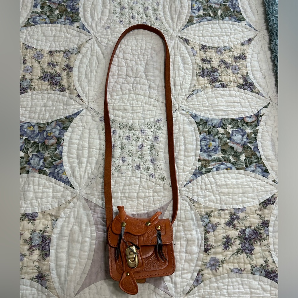 Vintage leather saddle purse